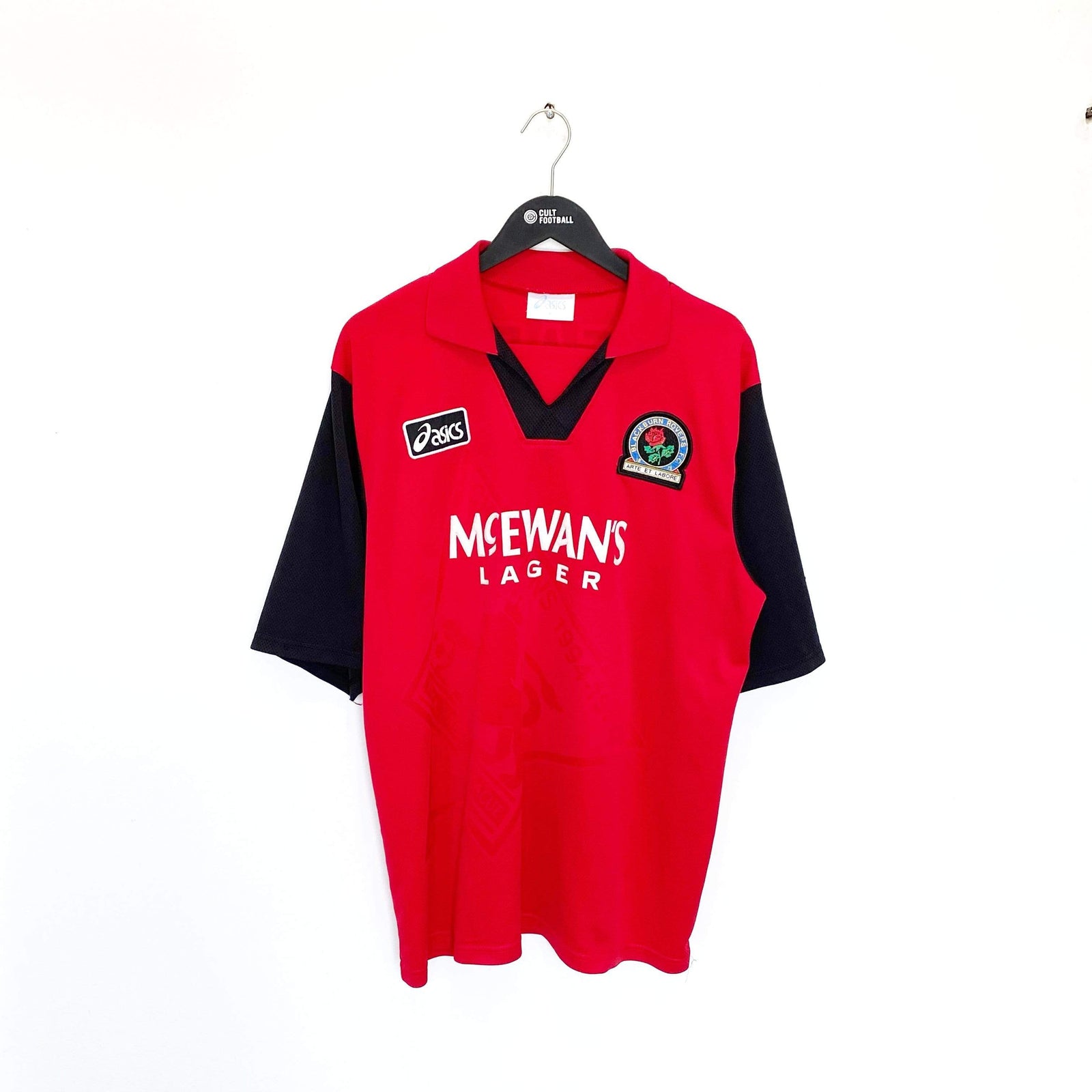 1995/96 SHEARER #9 Blackburn Rovers Vintage Asics Away Football Shirt Jersey (XL)