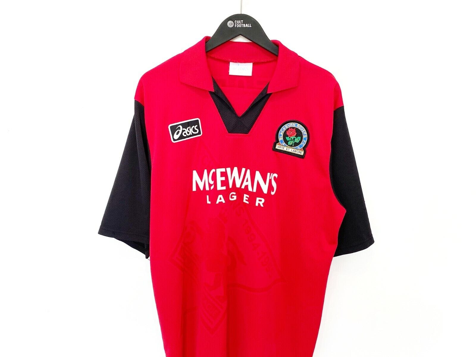 1995/96 SHEARER #9 Blackburn Rovers Vintage Asics Away Football Shirt Jersey (XL)