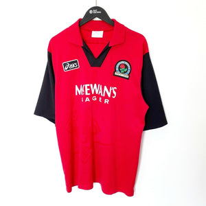 1995/96 SHEARER #9 Blackburn Rovers Vintage Asics Away Football Shirt Jersey (XL)