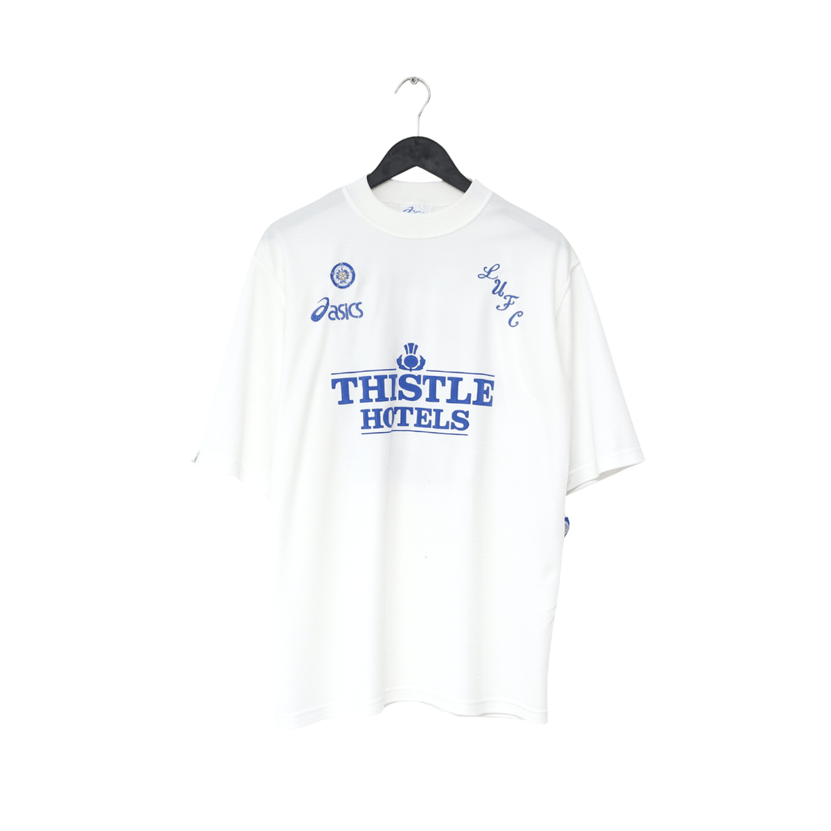 1995/96 YEBOAH #21 Leeds United Vintage ASICS Home Football Shirt (L)