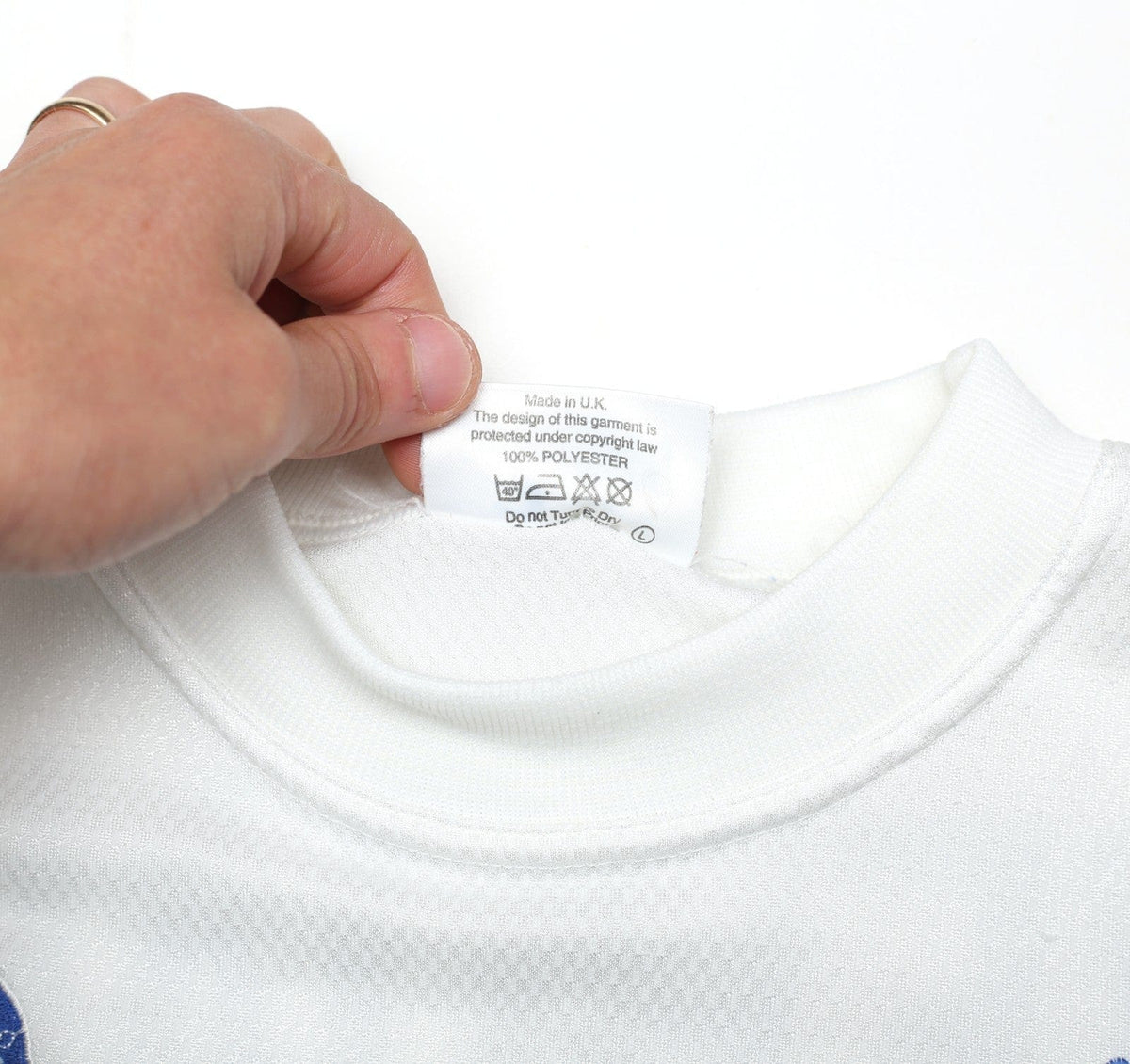 1995/96 YEBOAH #21 Leeds United Vintage ASICS Home Football Shirt (L)