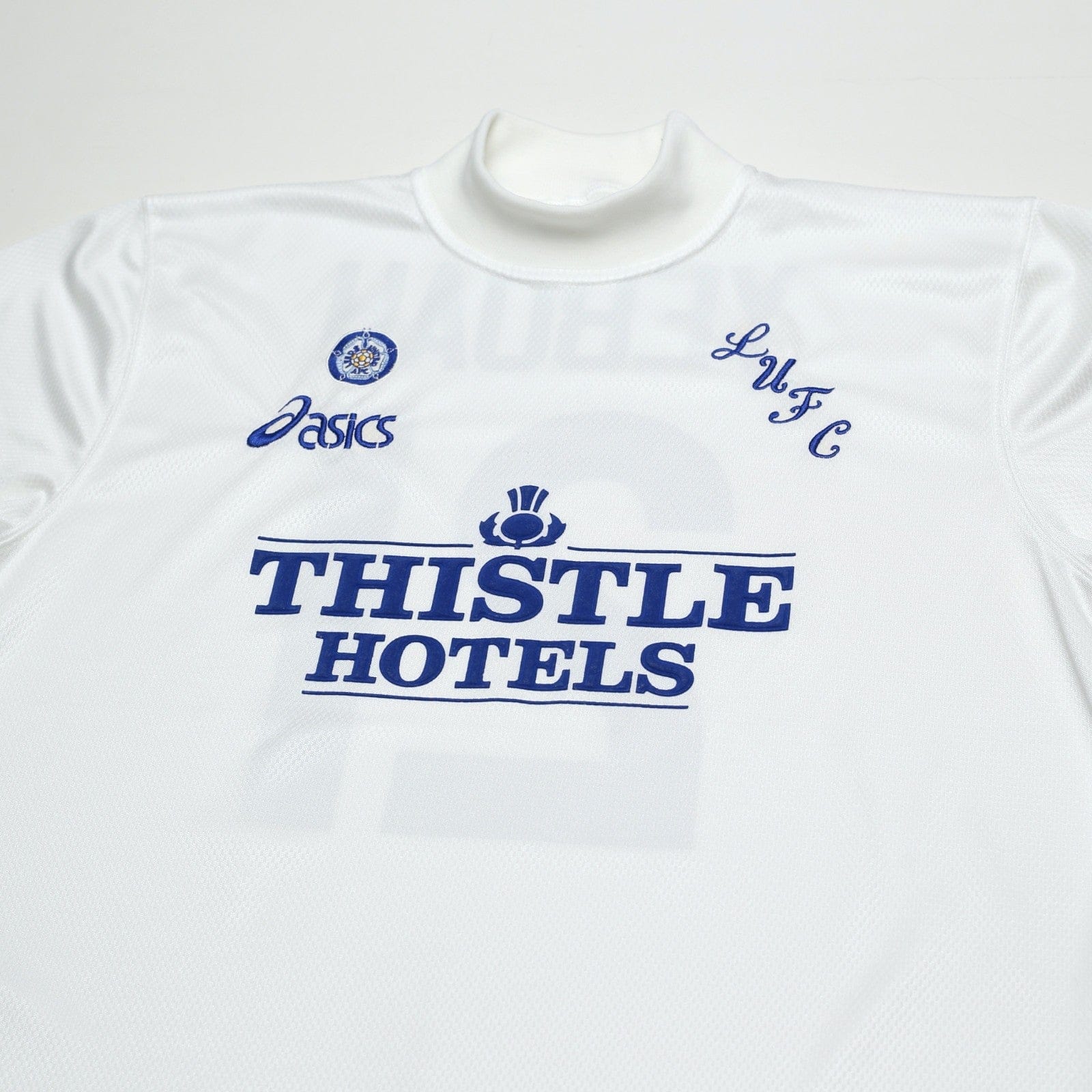 1995/96 Yeboah #21 Leeds United Vintage Asics Home Football Shirt (L)