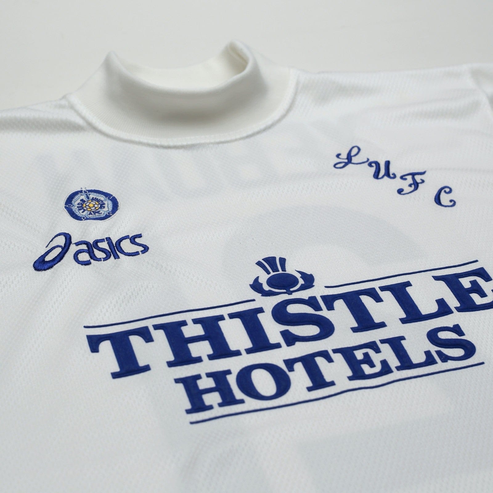 1995/96 Yeboah #21 Leeds United Vintage Asics Home Football Shirt (L)