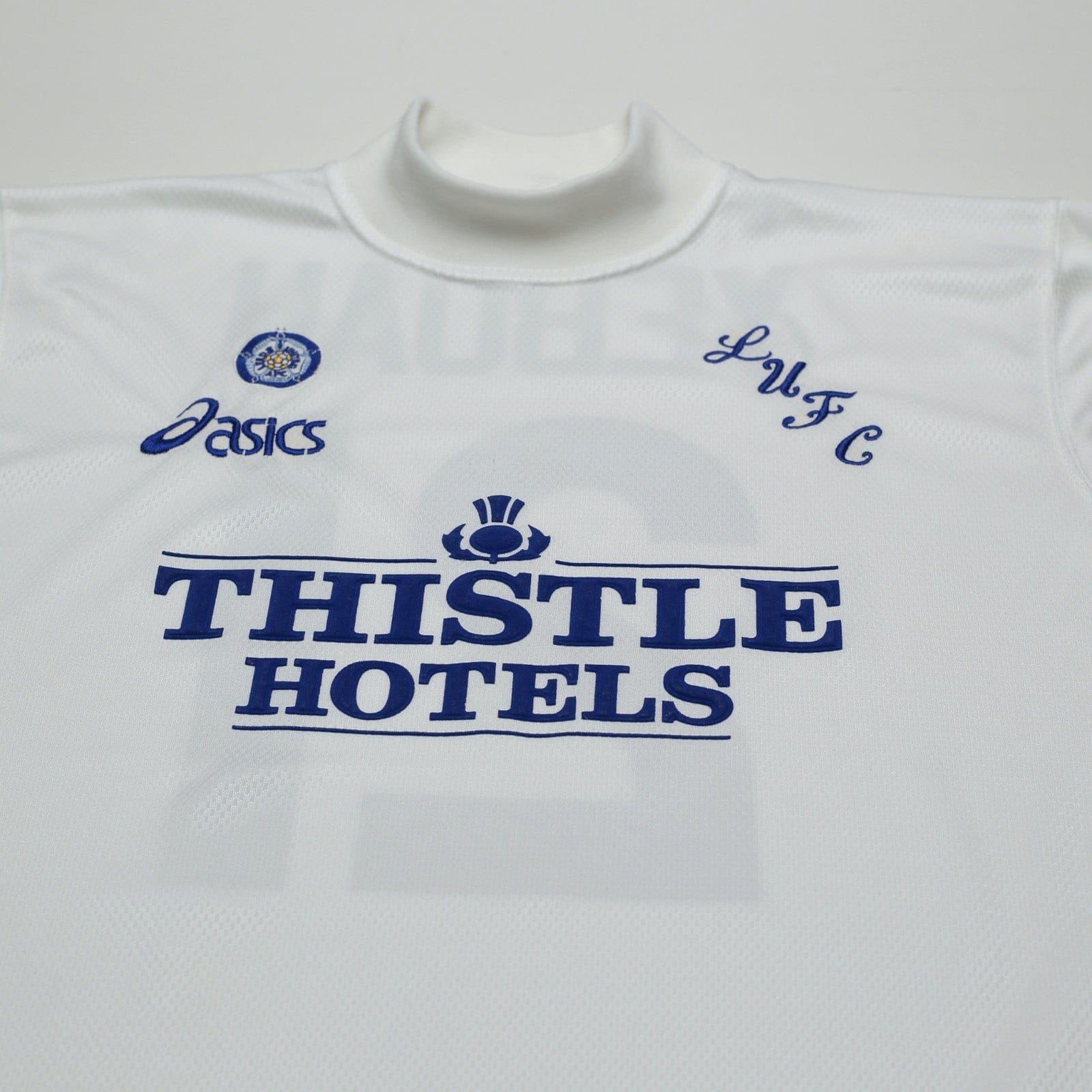 1995/96 Yeboah #21 Leeds United Vintage Asics Home Football Shirt (L)