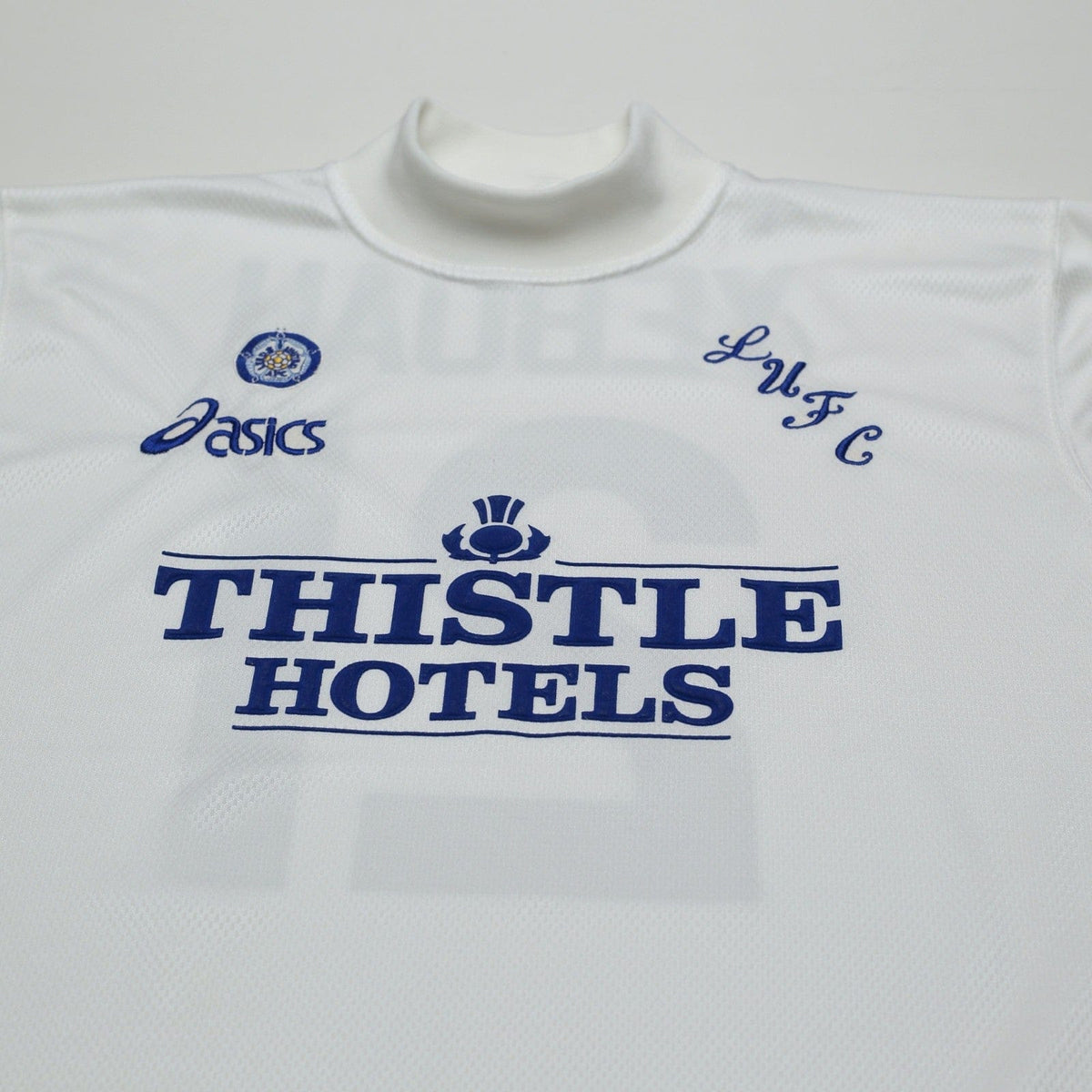 1995/96 Yeboah #21 Leeds United Vintage Asics Home Football Shirt (L)
