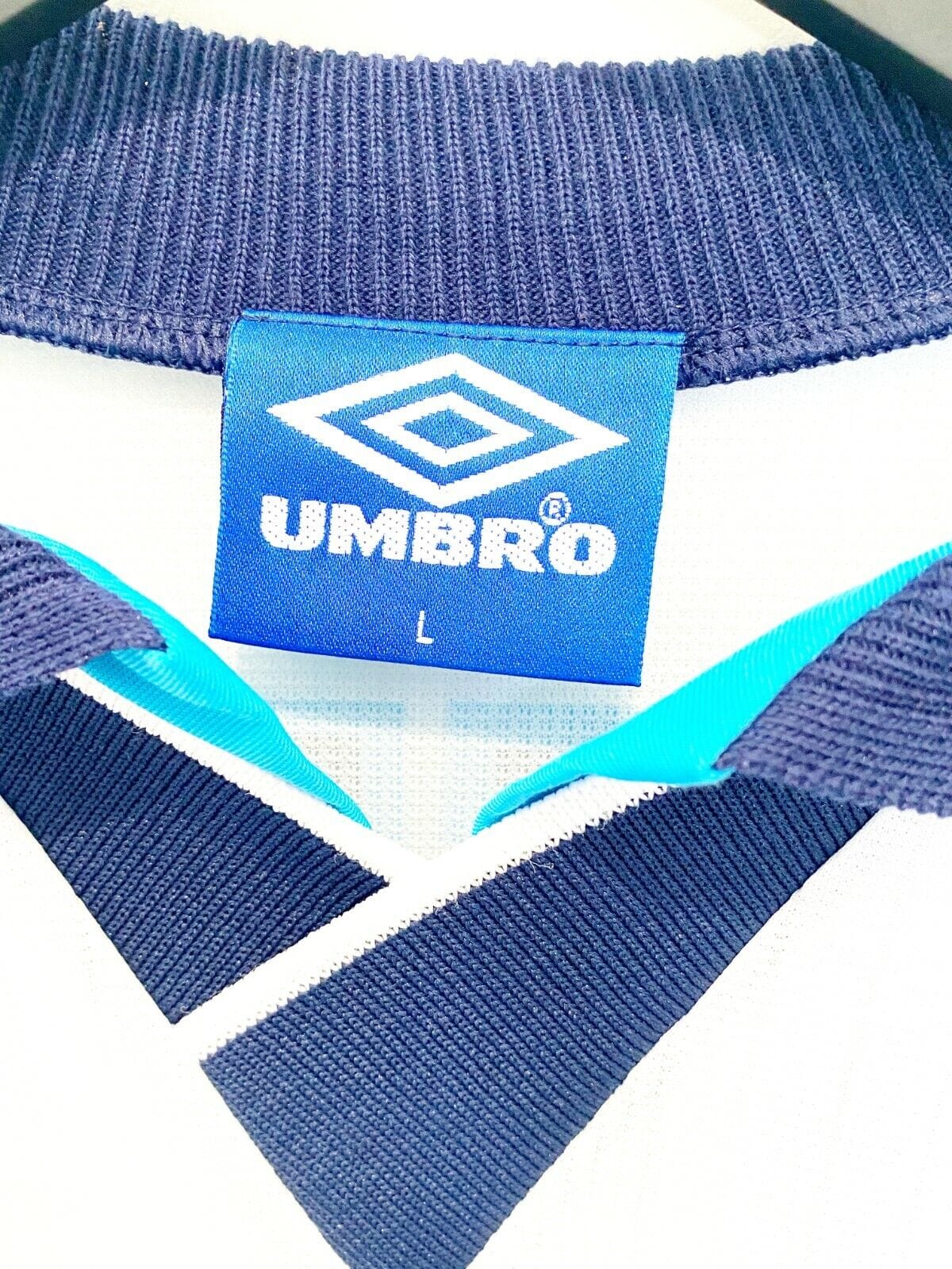 1995/97 ANDERTON #11 England Vintage Umbro BNWOT Football Shirt (L) Euro 96 SIGNED