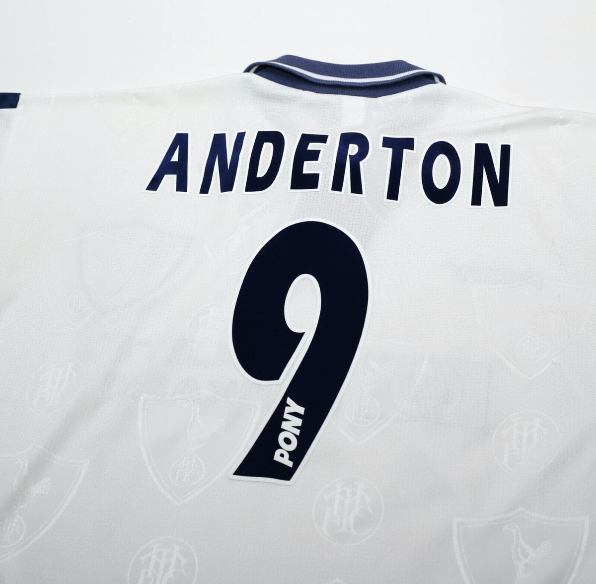 1995/97 ANDERTON #9 Tottenham Hotspur Vintage PONY Home Football Shirt (XL)