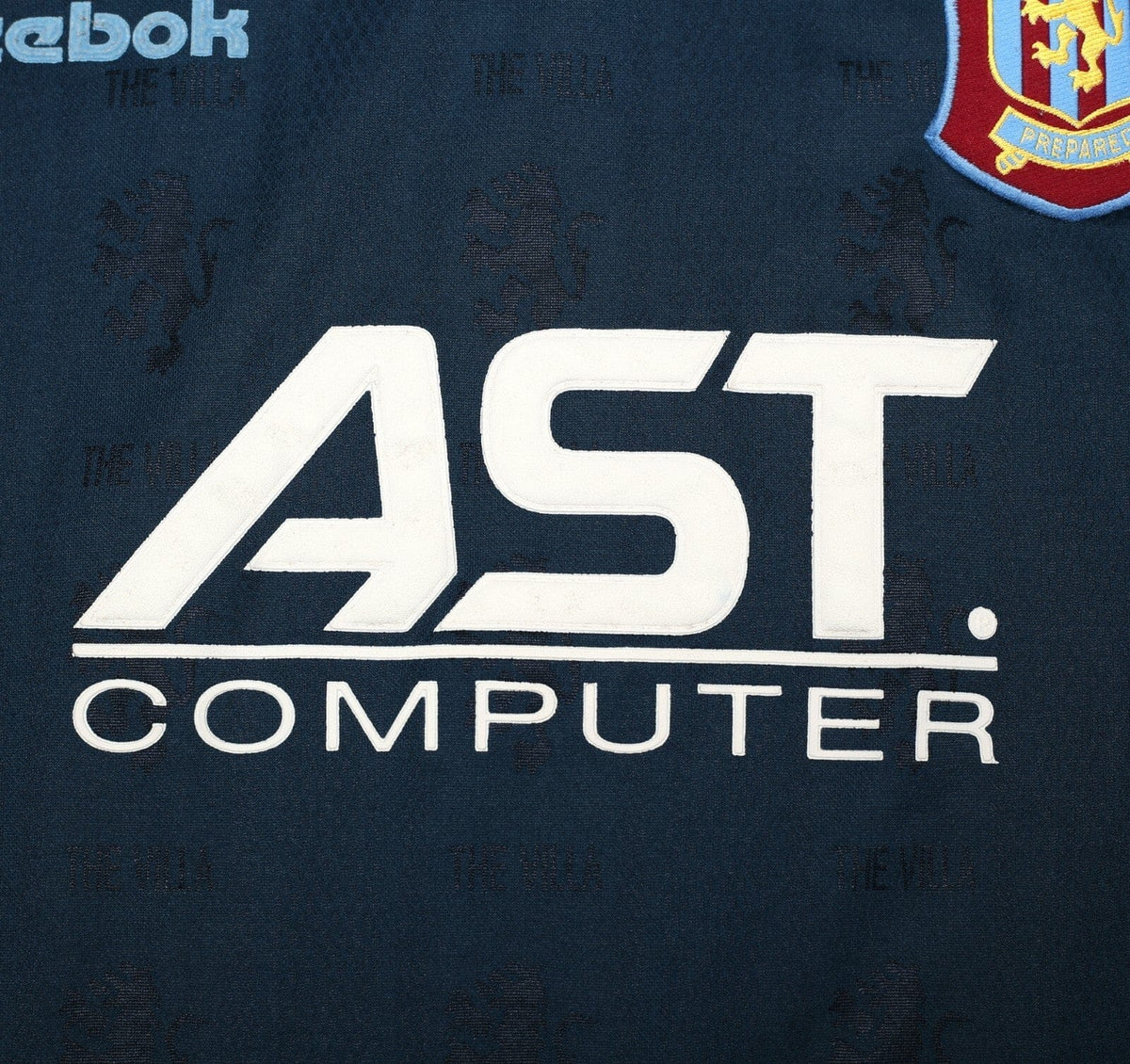 1995/97 ASTON VILLA Vintage Reebok Away Football Shirt Jersey (L)