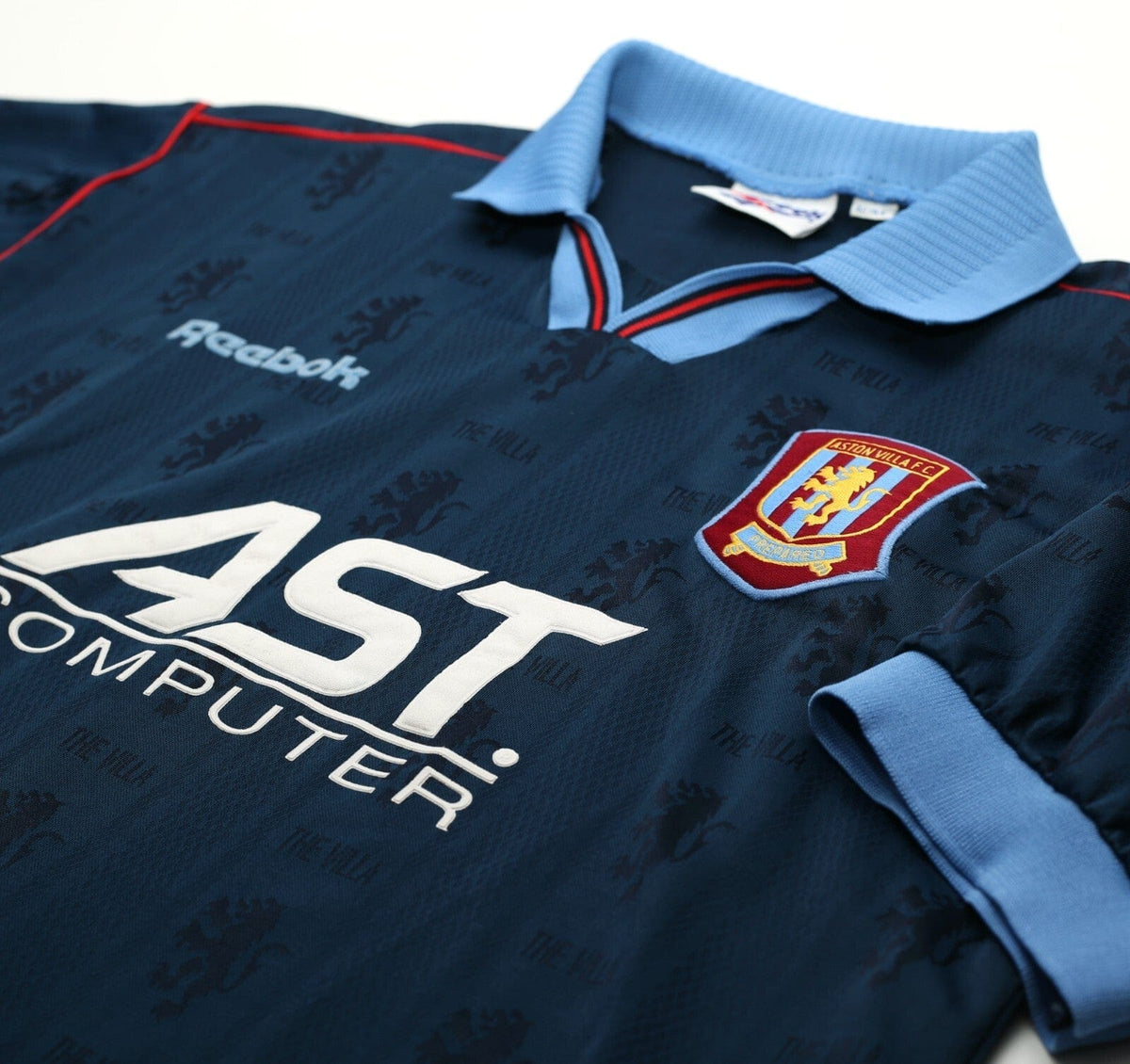 1995/97 ASTON VILLA Vintage Reebok Away Football Shirt Jersey (L)