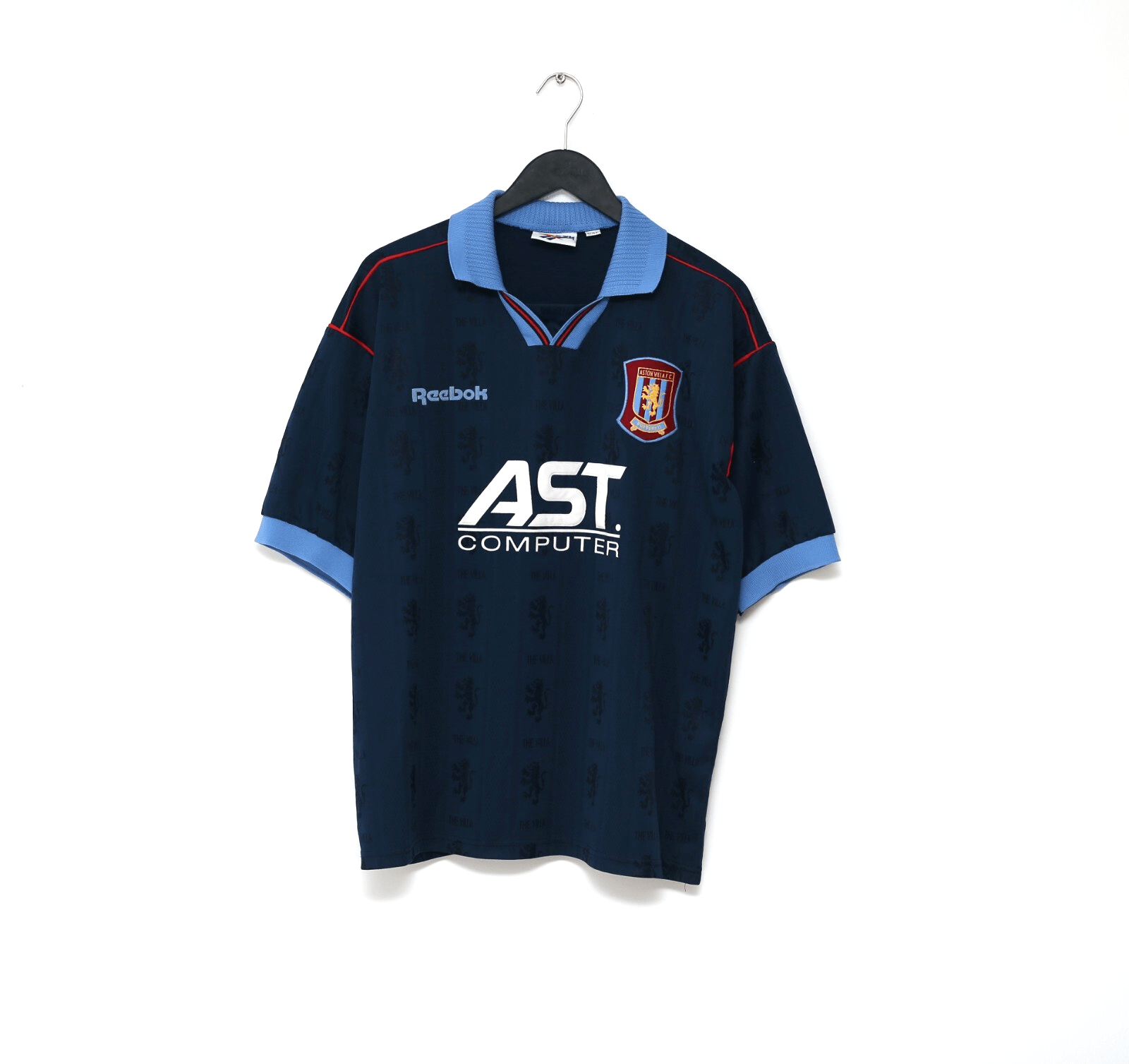 1995/97 ASTON VILLA Vintage Reebok Away Football Shirt Jersey (L)