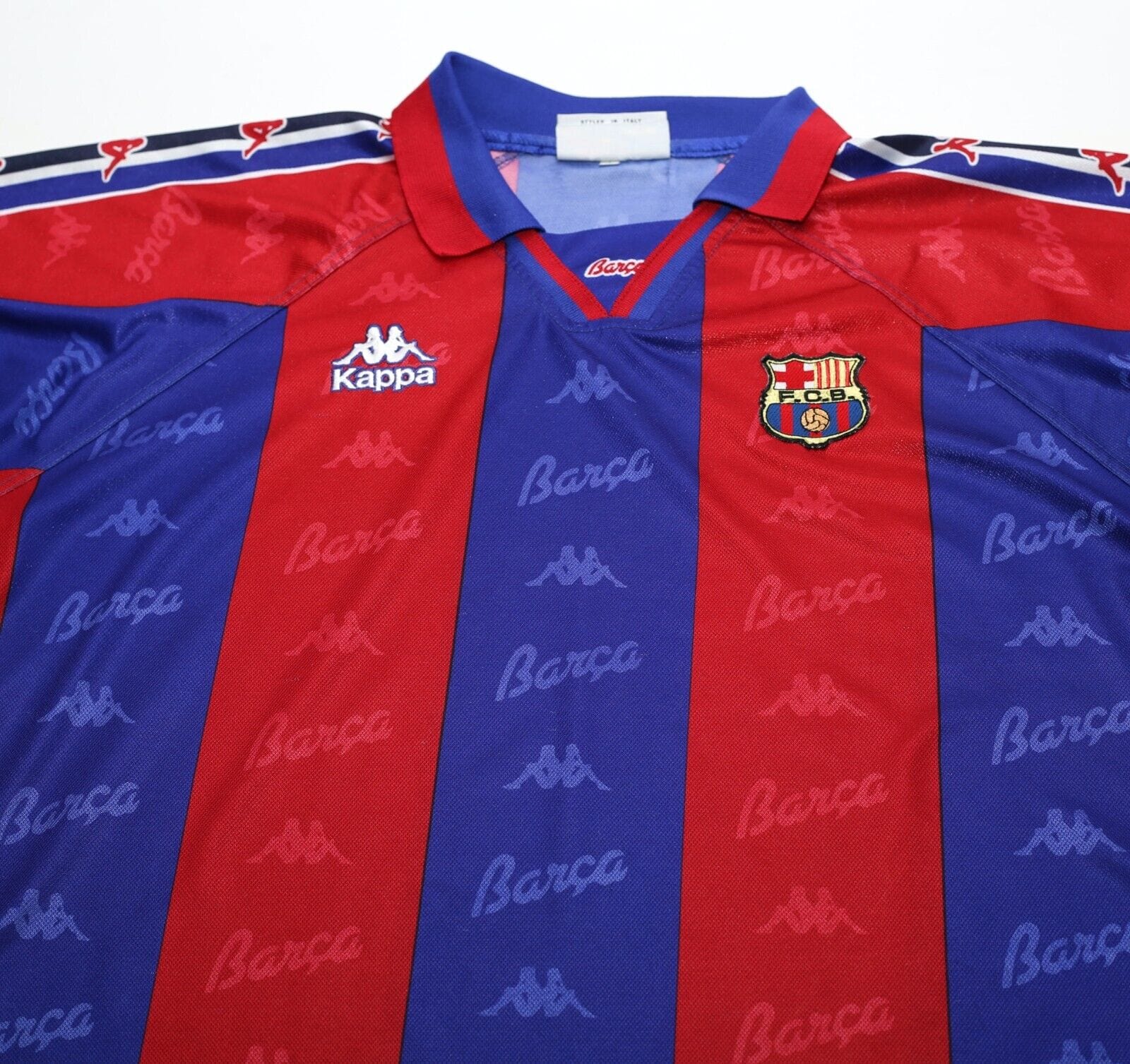 1995/97 Barcelona Vintage Kappa Home Football Shirt Jersey (L) Ronaldo Era