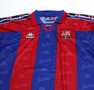 1995/97 Barcelona Vintage Kappa Home Football Shirt Jersey (M/L) Ronaldo Era