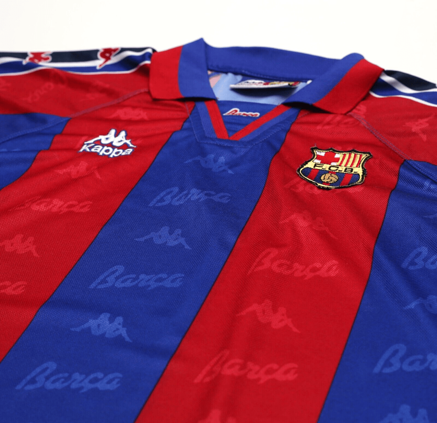 1995/97 Barcelona Vintage Kappa Home Football Shirt Jersey (M/L) Ronal ...