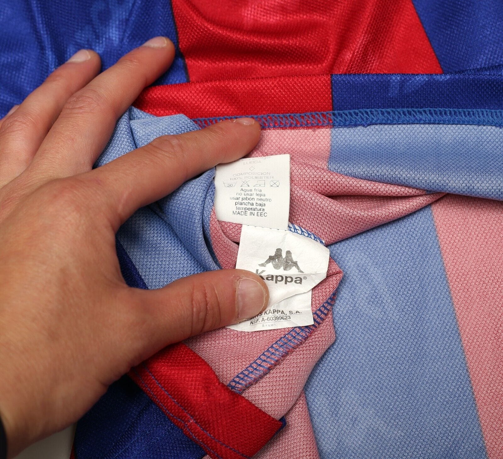 1995/97 Barcelona Vintage Kappa Home Football Shirt Jersey (XL) Ronaldo Era