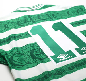 1995/97 CADETE #11 Celtic Vintage Umbro Home Football Shirt (L)