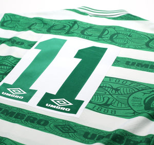 1995/97 CADETE #11 Celtic Vintage Umbro Home Football Shirt (L)