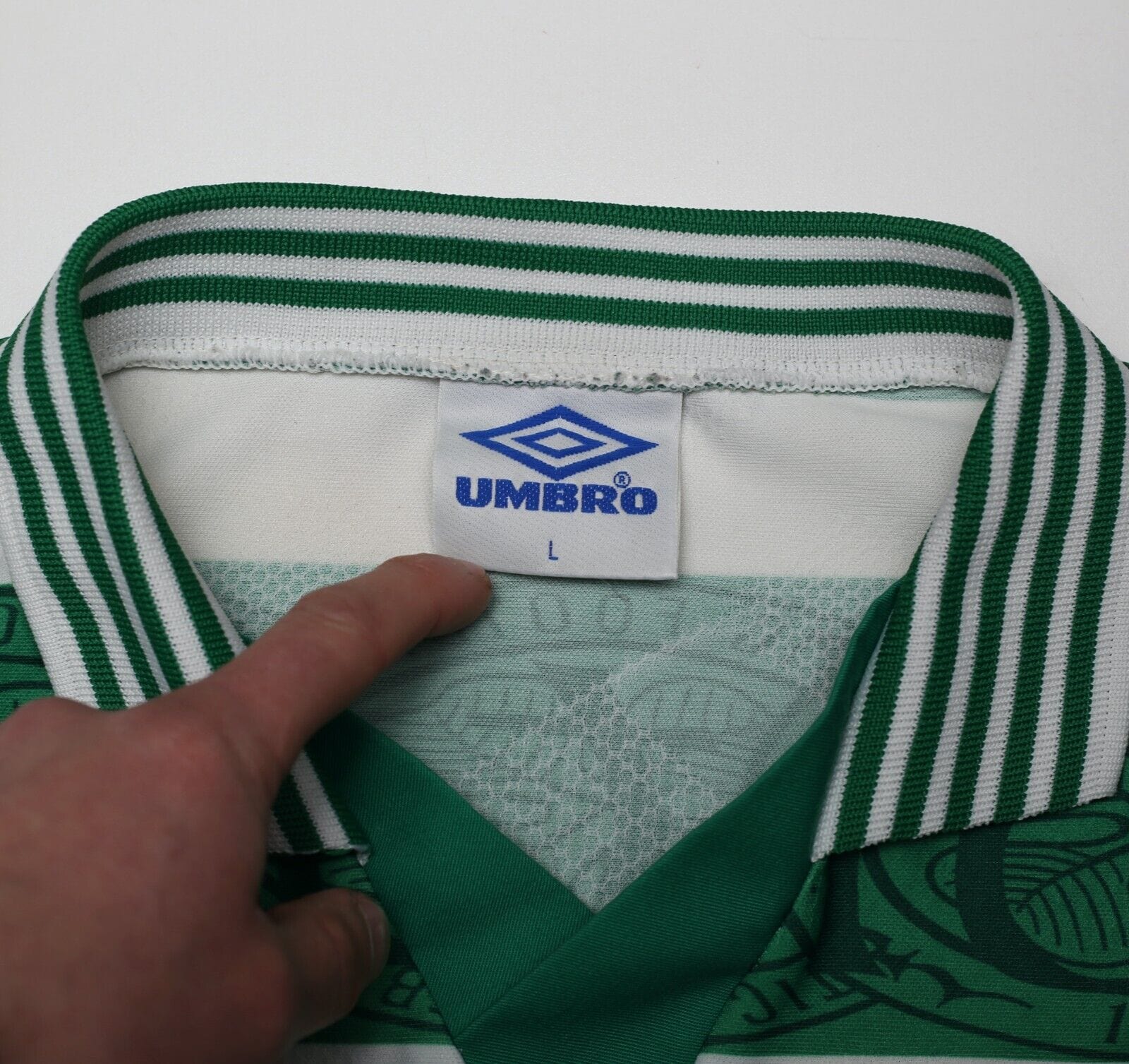 1995/97 DI CANIO #7 Celtic Vintage Umbro Home Football Shirt Jersey (L)