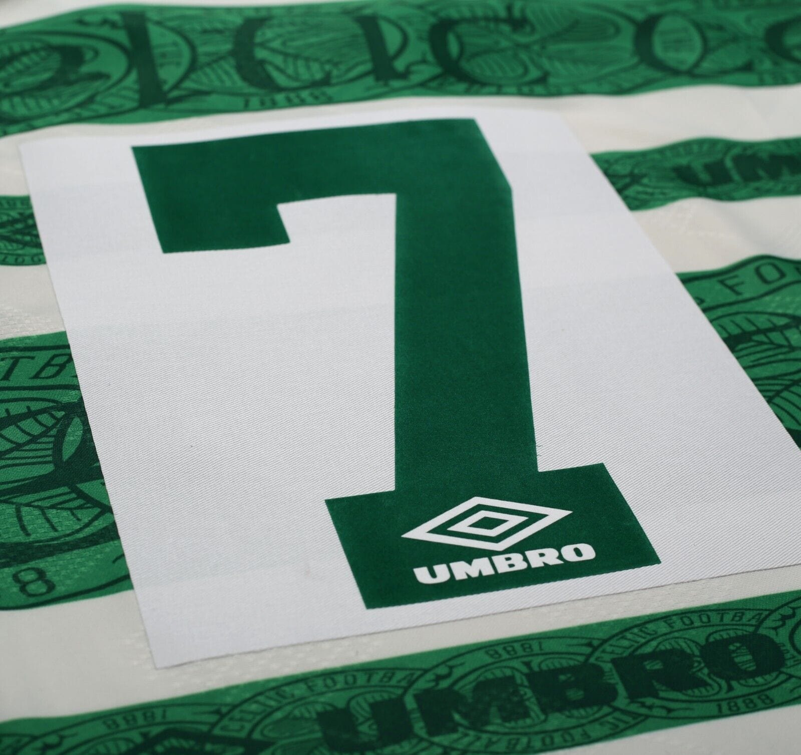 1995/97 DI CANIO #7 Celtic Vintage Umbro Home Football Shirt Jersey (L)