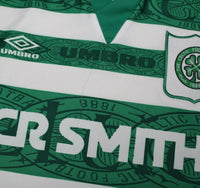 1995/97 DI CANIO #7 Celtic Vintage Umbro Home Football Shirt Jersey (L)