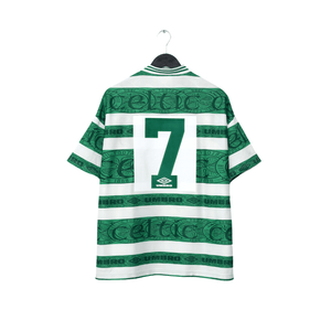 1995/97 DI CANIO #7 Celtic Vintage Umbro Home Football Shirt Jersey (L)