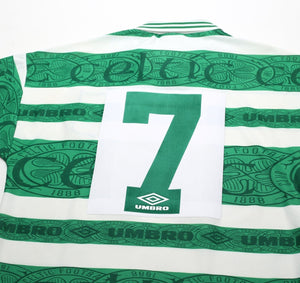 1995/97 DI CANIO #7 Celtic Vintage Umbro Home Football Shirt Jersey (M)