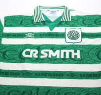 1995/97 DI CANIO #7 Celtic Vintage Umbro Home Football Shirt Jersey (M)