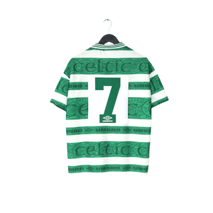 1995/97 DI CANIO #7 Celtic Vintage Umbro Home Football Shirt Jersey (M)