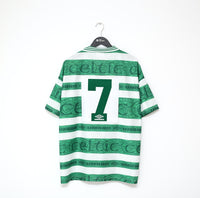 1995/97 DI CANIO #7 Celtic Vintage Umbro Home Football Shirt Jersey (XL)