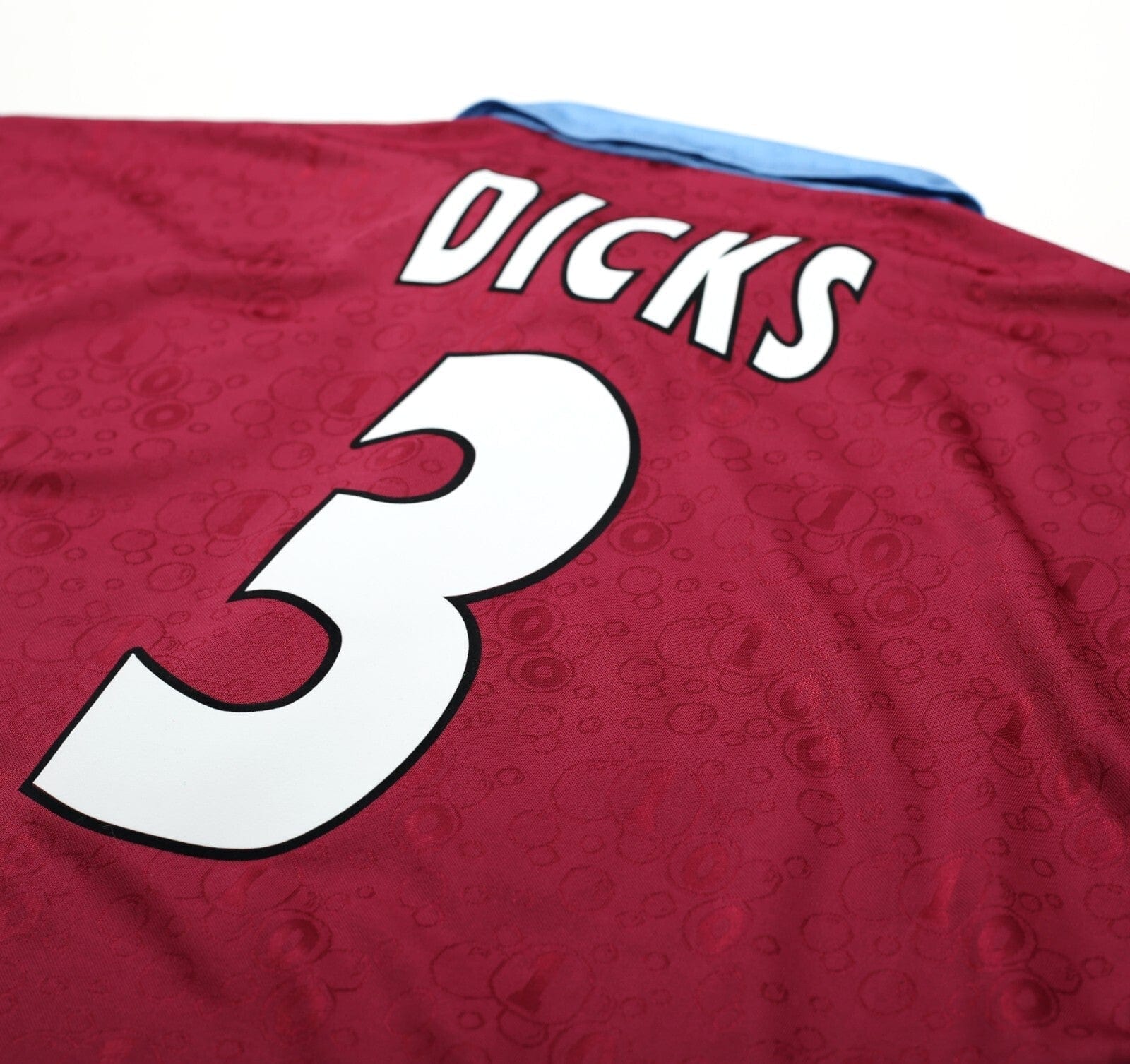 1995/97 DICKS #3 West Ham United Vintage PONY Football Shirt (L)