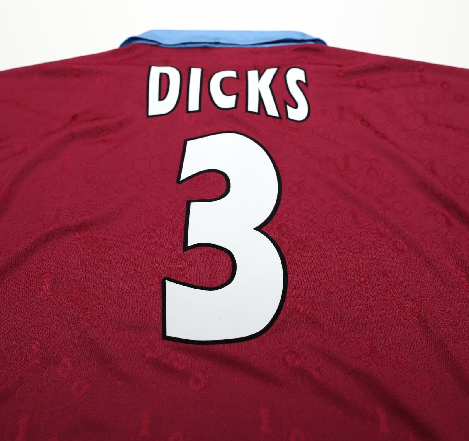 1995/97 DICKS #3 West Ham United Vintage PONY Football Shirt (L)