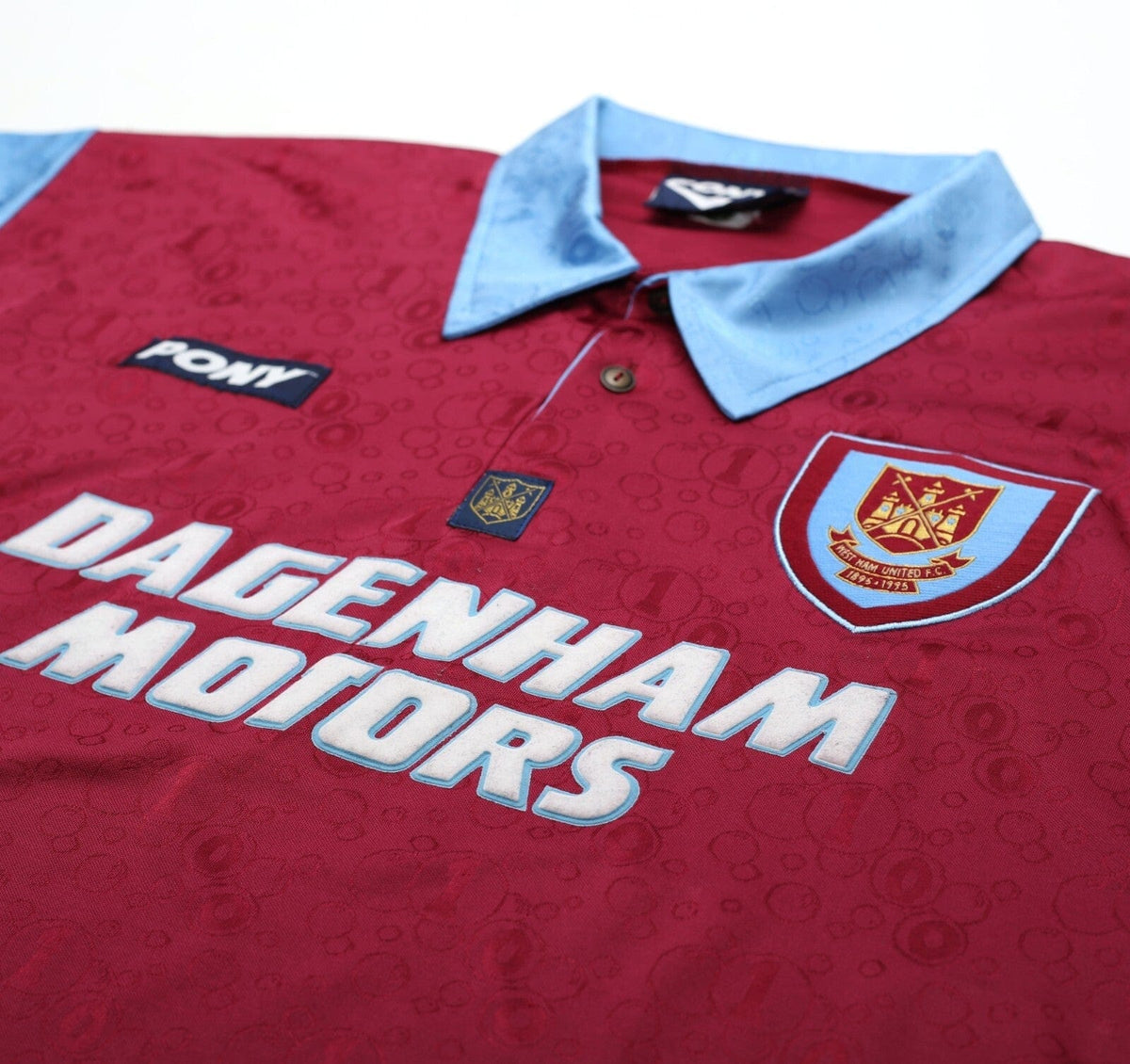 1995/97 DICKS #3 West Ham United Vintage PONY Football Shirt (L)