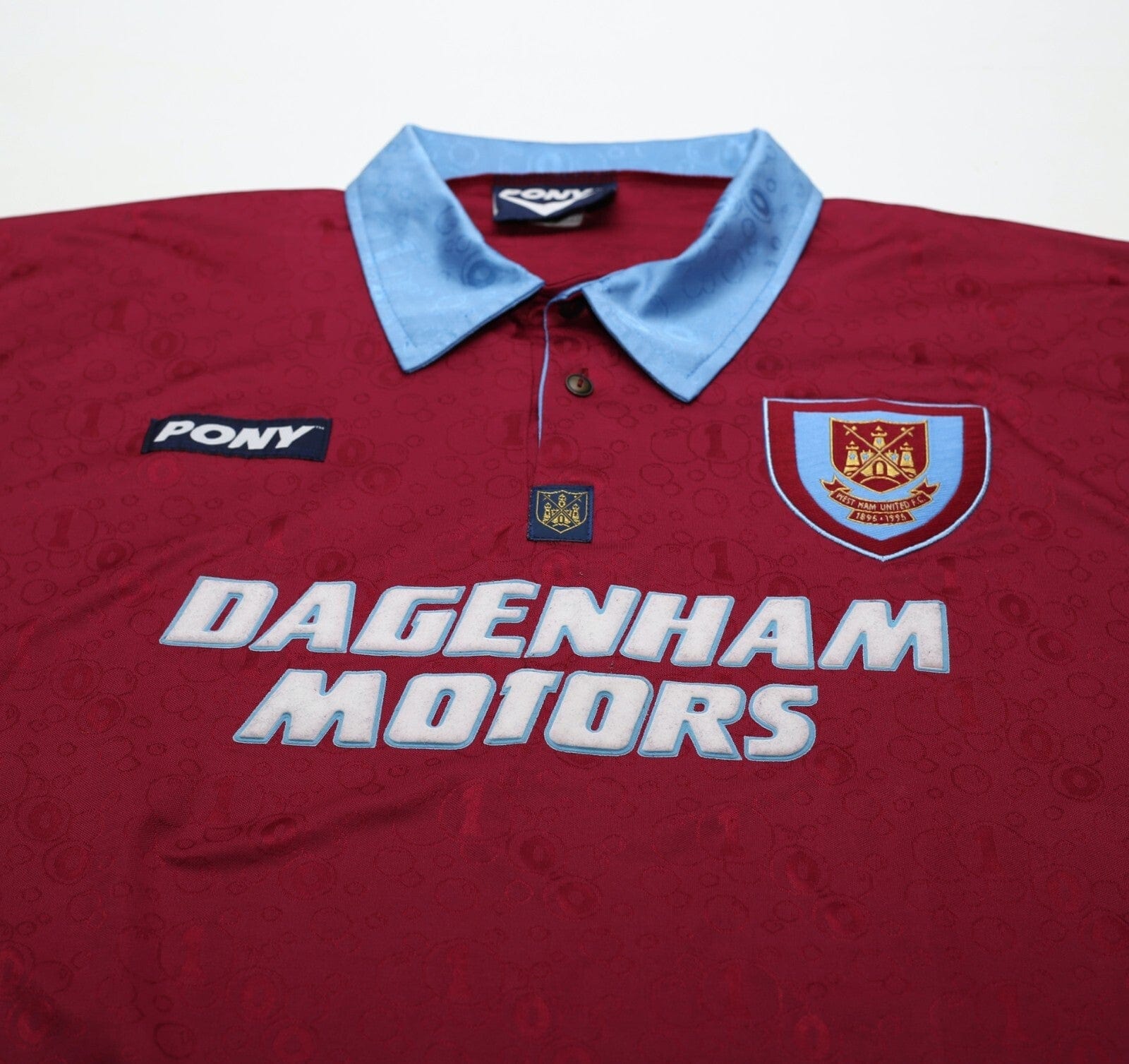 1995/97 DICKS #3 West Ham United Vintage PONY Football Shirt (L)