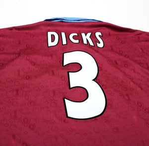 1995/97 DICKS #3 West Ham United Vintage PONY Football Shirt (L)