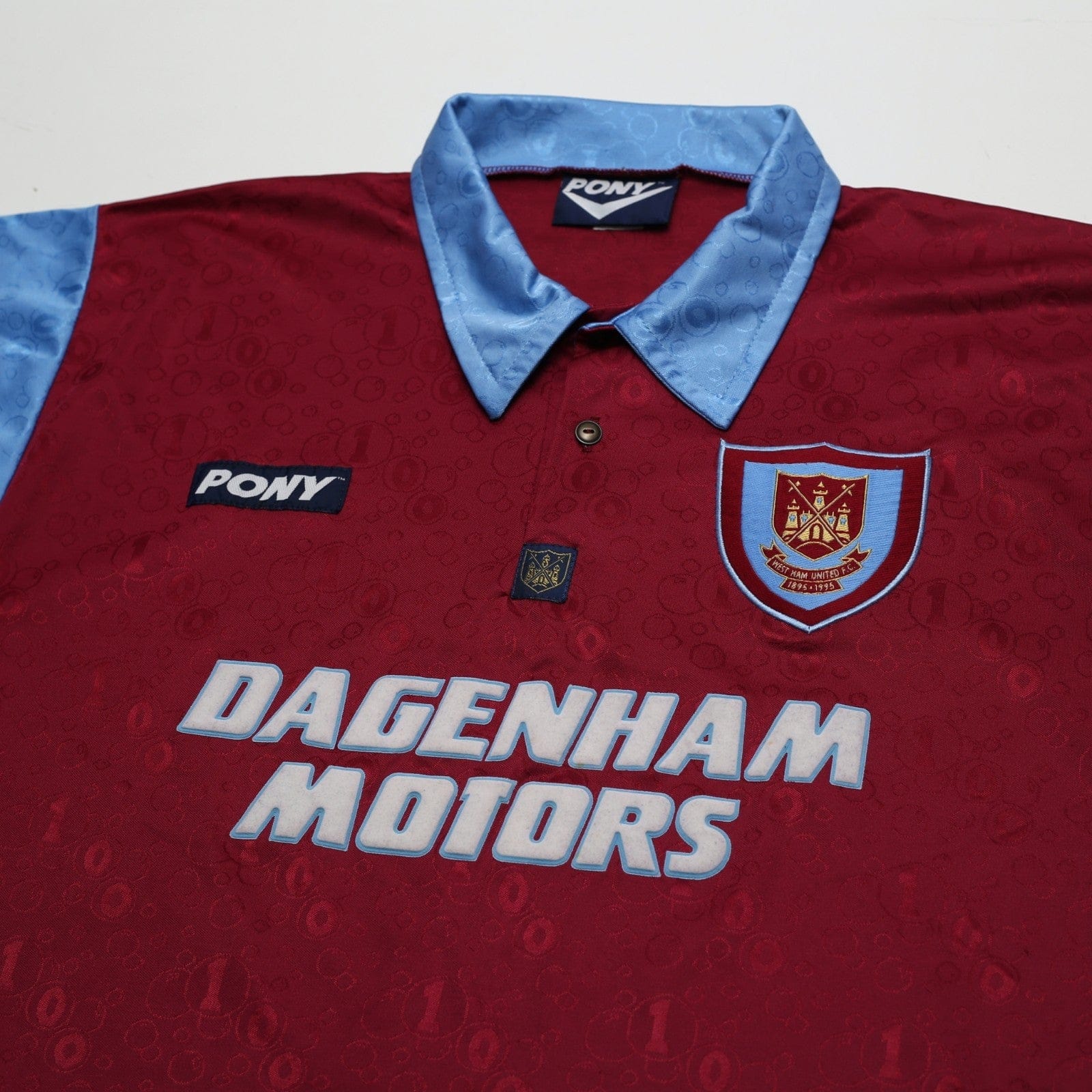 1995/97 Dicks #3 West Ham United Vintage PONY Football Shirt (M)