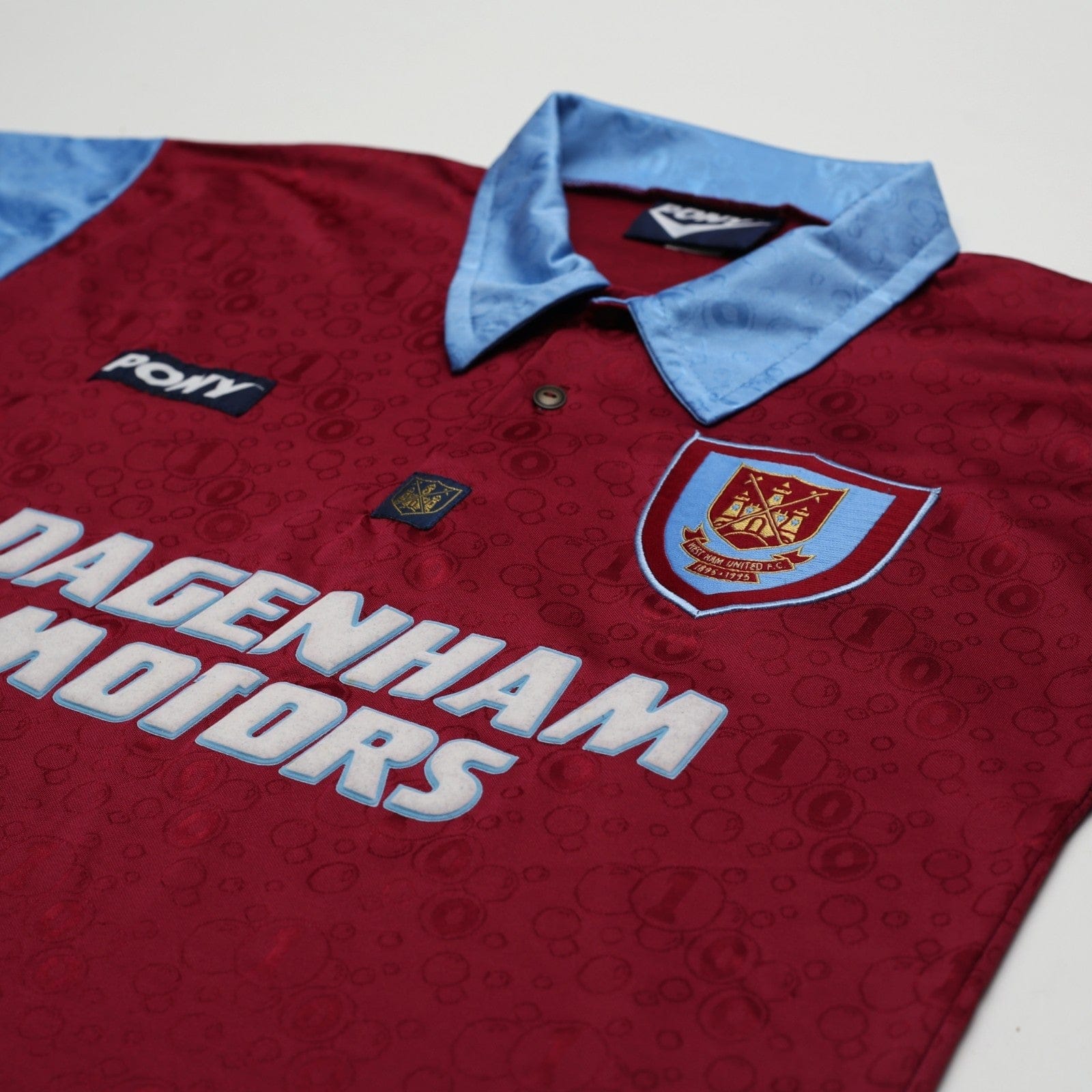 1995/97 Dicks #3 West Ham United Vintage PONY Football Shirt (M)