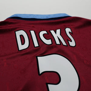 1995/97 Dicks #3 West Ham United Vintage PONY Football Shirt (M)