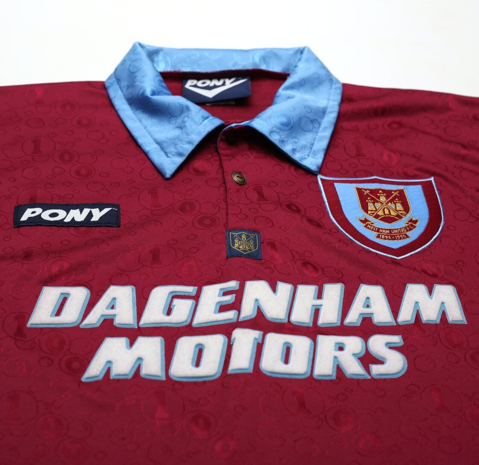 1995/97 DICKS #3 West Ham United Vintage PONY Football Shirt (S)