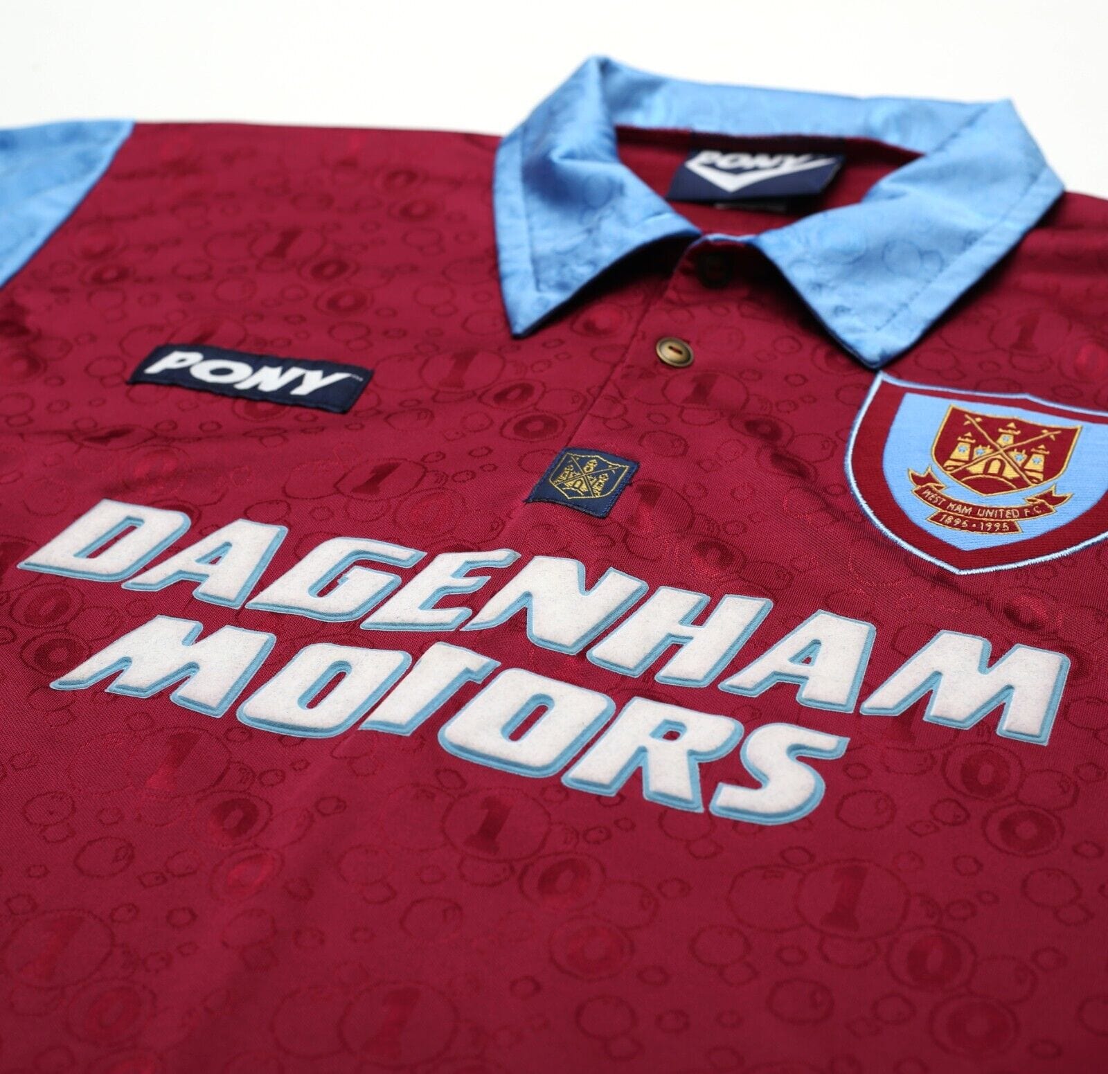 1995/97 DICKS #3 West Ham United Vintage PONY Football Shirt (S)