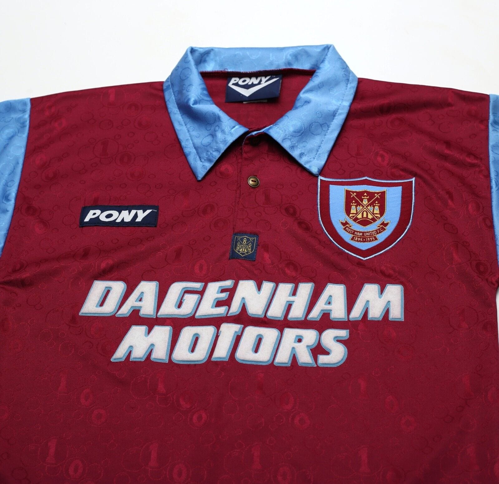 1995/97 DICKS #3 West Ham United Vintage PONY Football Shirt (S)