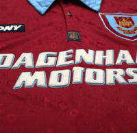 1995/97 DICKS #3 West Ham United Vintage PONY Football Shirt (S)