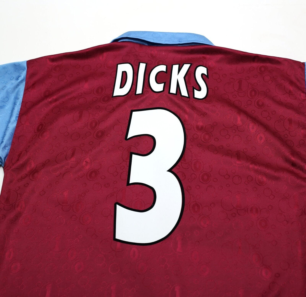 1995/97 DICKS #3 West Ham United Vintage PONY Football Shirt (S)