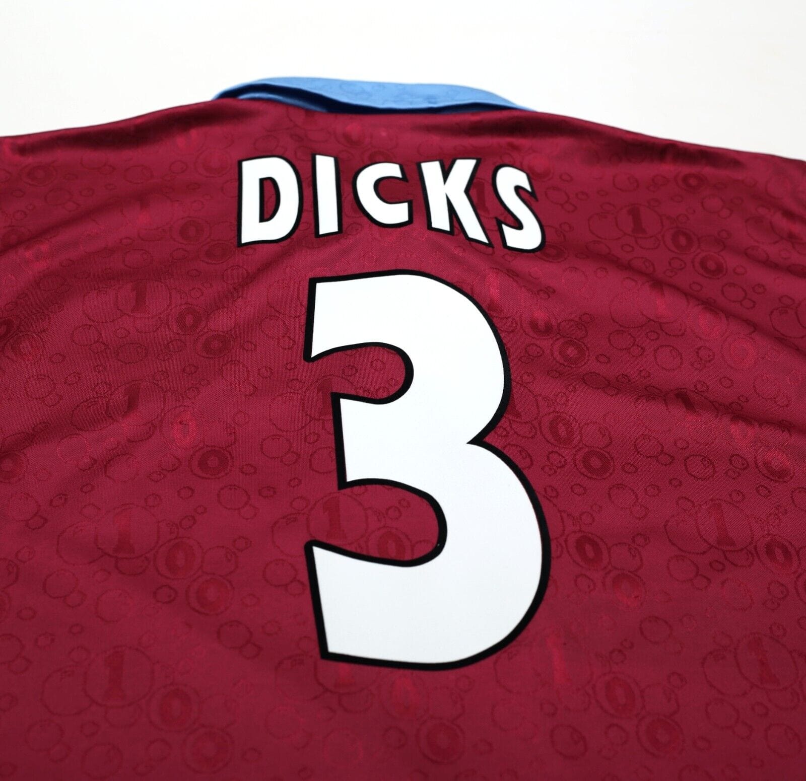 1995/97 DICKS #3 West Ham United Vintage PONY Football Shirt (S)