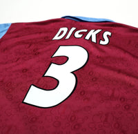 1995/97 DICKS #3 West Ham United Vintage PONY Football Shirt (S)