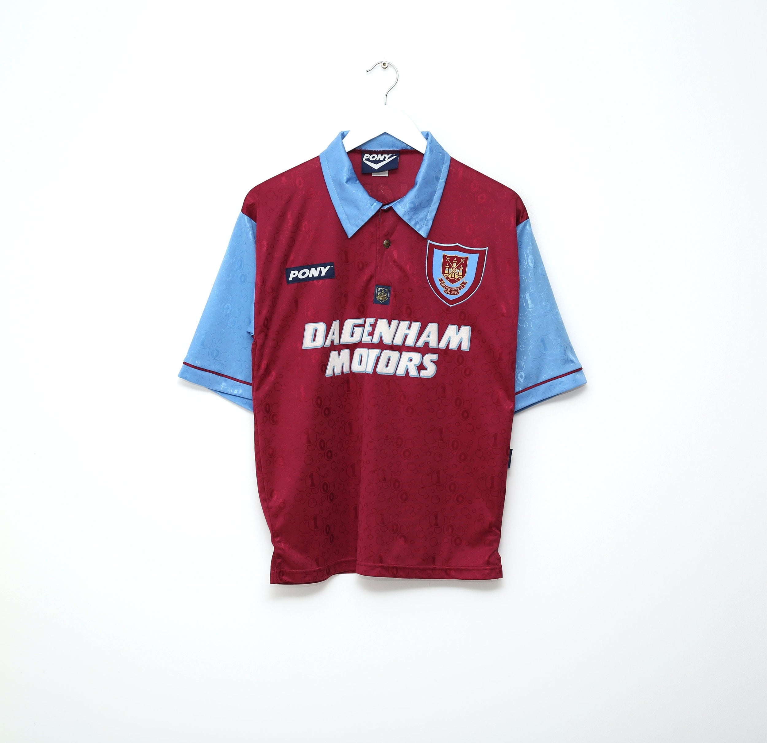 1995/97 DICKS #3 West Ham United Vintage PONY Football Shirt (S)