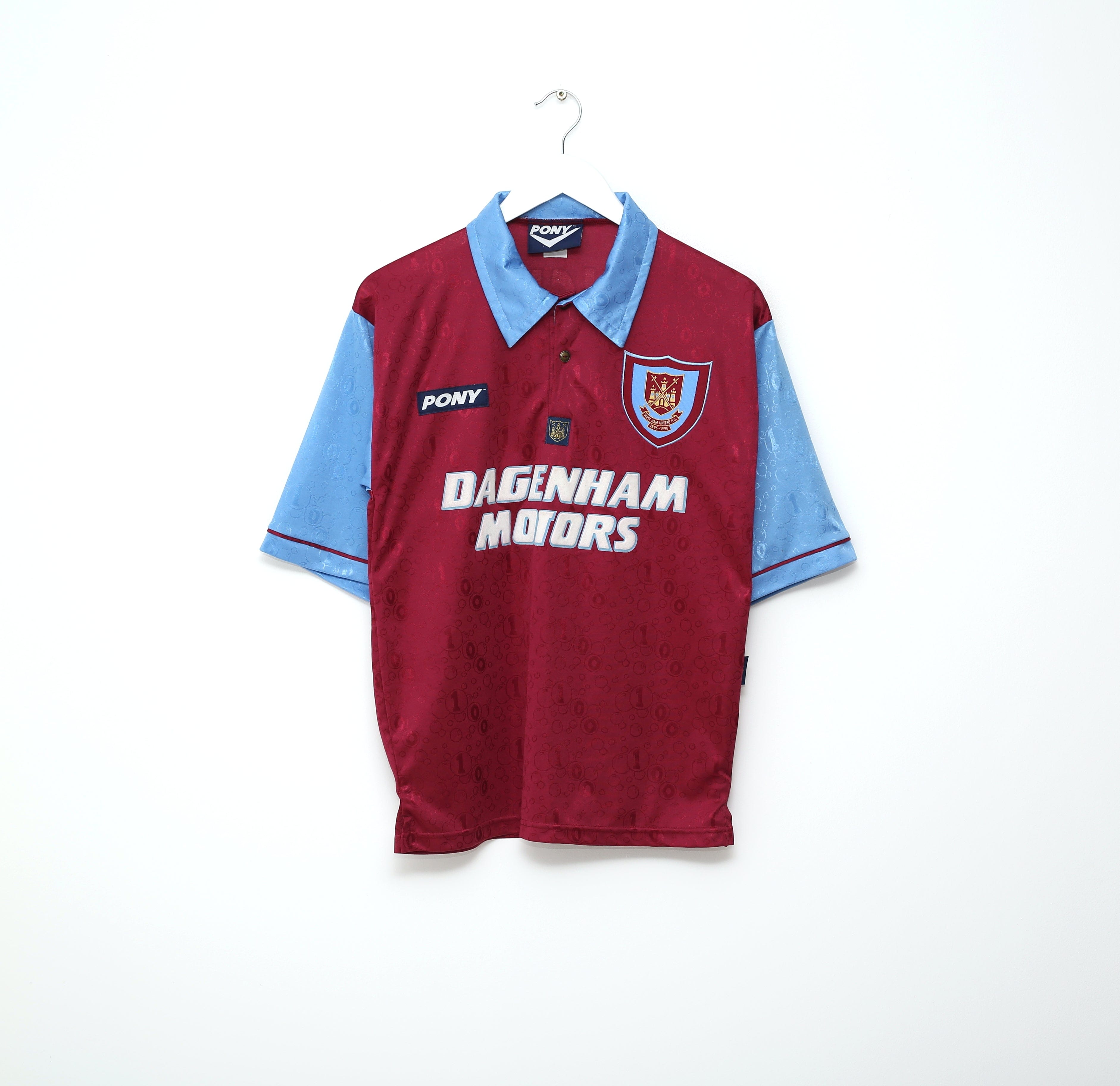 1995/97 DICKS #3 West Ham United Vintage PONY Football Shirt (S)