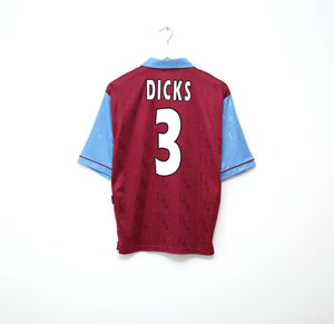 1995/97 DICKS #3 West Ham United Vintage PONY Football Shirt (S)