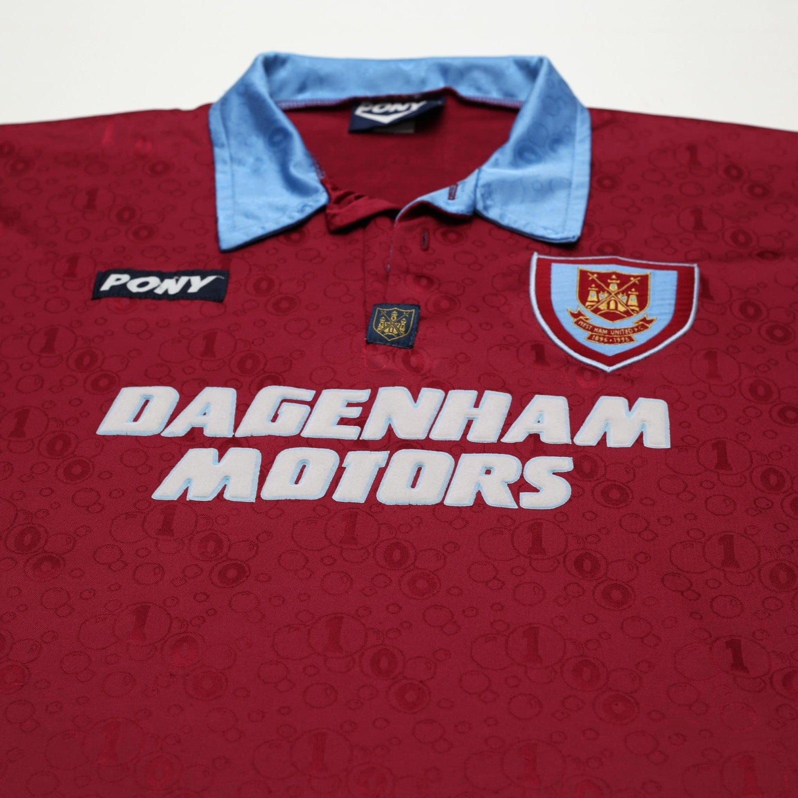 1995/97 Dicks #3 West Ham United Vintage PONY Football Shirt (XL)