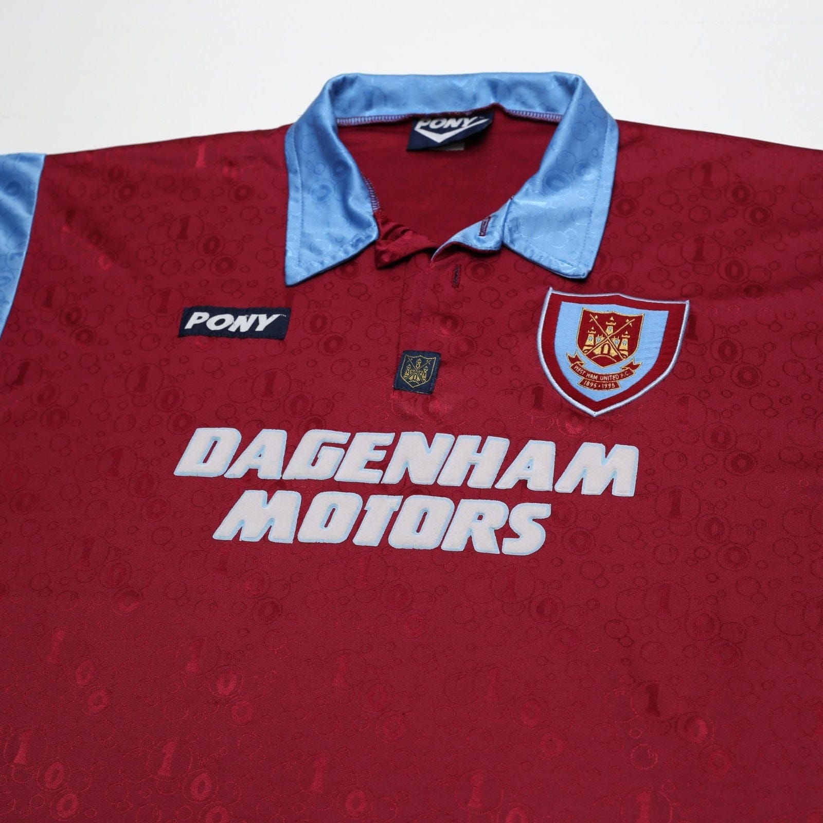 1995/97 Dicks #3 West Ham United Vintage PONY Football Shirt (XL)