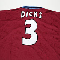 1995/97 Dicks #3 West Ham United Vintage PONY Football Shirt (XL)