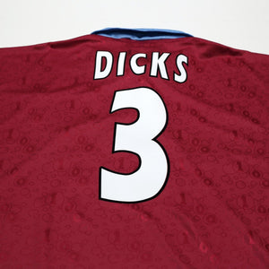 1995/97 Dicks #3 West Ham United Vintage PONY Football Shirt (XL)
